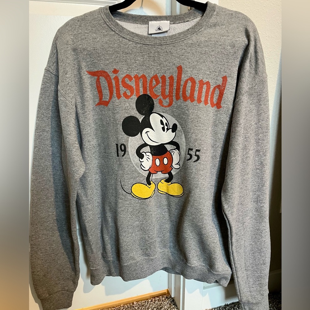 Disney Gray Crewneck Sweater with Mickey Mouse